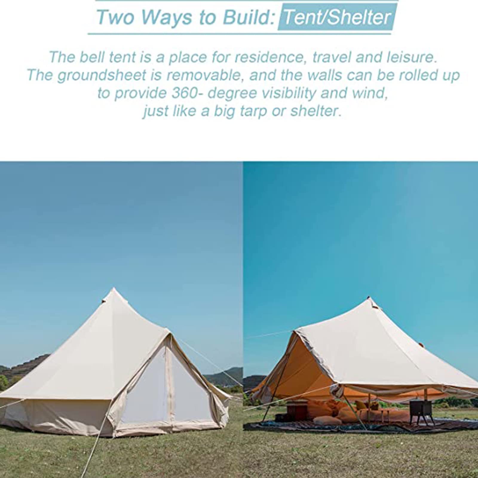 Amazon.co.jp: アウトドアキャンプテント、ベルテント、ユルトベル